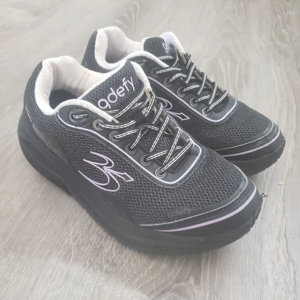Gdefy Gravity Defyer Mighty Walk Athletic Shoes Women's Sz 6.5 Black TB9024FLP-M